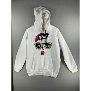 Little Tokyo Graphic Hoodie Women's White Pullover Streetwear Large Tokyo Style